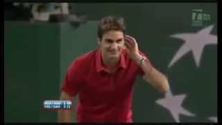 Hit for Haiti  Federer wants Agassi to Serve at 113 mph  Agassi serves 114 mph [upl. by Gena470]