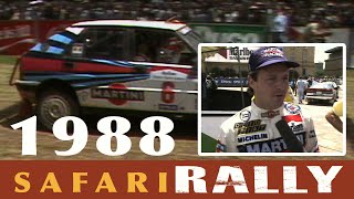 Miki Biasion wins the 1988 Safari Rally  Lancia Delta Integrale [upl. by Naujd]