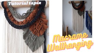 DIY TAPIZ FÁCIL EN MACRAMÉ  macrame Wall Hanging  hoja de Macramé  estilo Boho [upl. by Nelleoj]