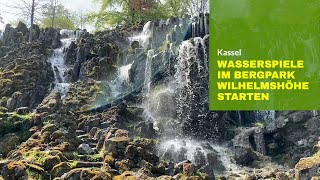 Die Wasserspiele im Bergpark Wilhelmshöhe in Kassel starten nach zwei Jahren CoronaPause [upl. by Adnawat]