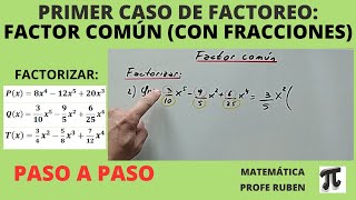 Primer caso de factoreo Factor común con fracciones [upl. by Zelle]