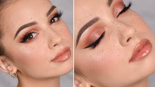 WEARABLE GLAM Makeup Tutorial  Fake Freckles [upl. by Siramaj]