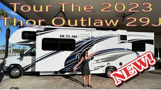 Tour the NEW 2023 Thor Outlaw 29J CClass Toy Hauler RV [upl. by Ennaeirb]