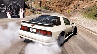 Mazda RX7 FC  Drifting NEW Map in Forza Horizon 5 Steering Wheel  Shifter Gameplay [upl. by Dorcas]