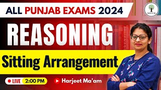 Sitting Arrangement P2  Reasoning  Class7  All Punjab Exams 2024  Harjeet Maam [upl. by Nylyram971]