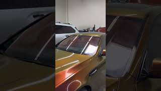 Ultravision Sunset chameleon window tint on an M5 with an Avery Rising Sun wrap tint vinylwrap [upl. by Ternan781]