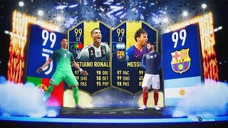 CRISTIANO RONALDO TOTY Y MESSI TOTY IN PACKS  BRUTAL TOP SOBRES TOTY EDITION  FIFA 19 [upl. by Wendy]