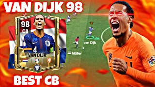 REVIEW VIRGIL VAN DIJK OVR 98 BEST CB IN THE WORLD  EVENT EURO 2024  FC MOBILE [upl. by Nwahsan764]