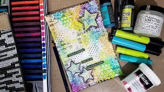 Working with Deli Paper amp Crackle Paint  Mixed Media Art Journal [upl. by Ehcar]