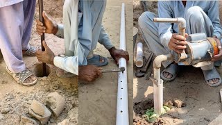 Hand Driven Well Water Bore  Complete Manual Process of Drilling makingviralvideoamazing [upl. by Enelyk398]