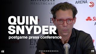 Hawks vs Nets Postgame Press Conference Quin Snyder [upl. by Adniralc]