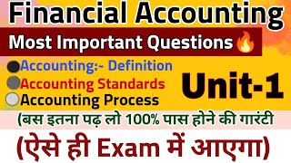 Financial AccountingSem 1st BCom 1st year 2024Du sol financial accounting Bcom imp questions 2024 [upl. by Yeslek]