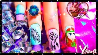 Decorado de uñas Atrapasueños  Nail Art Hippie  Yana [upl. by Nissa643]