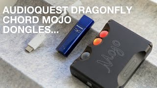 Audioquest Dragonfly Cobalt vs Chord Mojo vs Dongles [upl. by Aerdna]