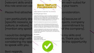 ✨ Best Email Template for Sending RESUME To Your Dream Company 💥 interview job jobsearch [upl. by Aridnere]