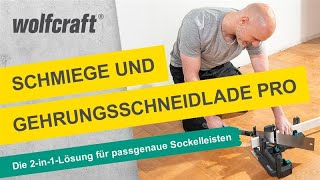 Schmiege und Gehrungsschneidlade PRO Die 2in1Lösung für passgenaue Sockelleisten  wolfcraft [upl. by Odranreb314]