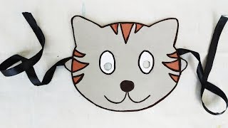 cat mask craft  बिल्ली का मुखौटा  বিড়াল মুখোশ [upl. by Wagner127]