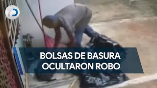 Hombre utilizó bolsa de basura para ocultar robo [upl. by Junieta559]