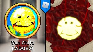 HOW TO GET Sun Child BADGES in Untitled Sandbox Game ROBLOX [upl. by Darton]