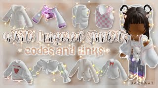 White Layered  3D Jacket and Sweater Codes amp Links  Roblox Bloxburg [upl. by Moonier319]