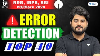 IBPS  RRB  SBI POClerk 2024  Top 40 Error Detection  Englsih by Vishal Sir [upl. by Gareth496]