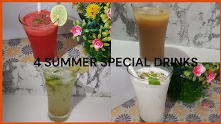 4 Healthy and Refreshing Homemade Summer Drinks  Summer Cool Drinks [upl. by Kluge]