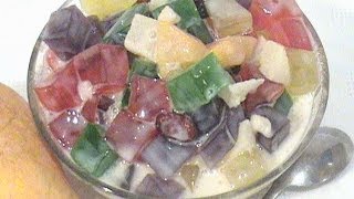 ENSALADA DE GELATINA CON LECHERA Y FRUTAS EN ALMIBAR [upl. by Nitaf763]