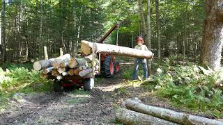 Tractor Logging with a Crane  Field Test [upl. by Anassor]