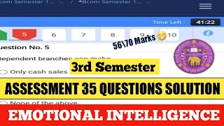 Sol Third Semester Emotional Intelligence Assessment 35 Questions Solution 2023 II 3rd Sem bcom ph [upl. by Kirch]