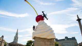 Fourth Plinth whipped cream and fly sculpture unveiled at Trafalgar Square [upl. by Yditsahc842]