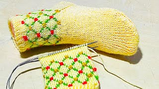 knitting easy booties socks for beginners [upl. by Ailla514]