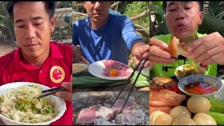 ASMR VANLONG VLOGS EATING SHOW yummy food mukbang ngontinhhay Boildeggs beefonrock [upl. by Maples]