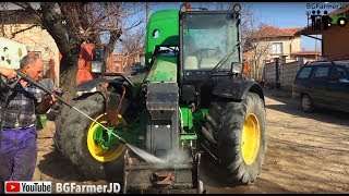 GoPro  POV John Deere 3420  Washing Farm Equipment Telehandler 250 Bar  Bulgaria Zadruga [upl. by Esilahs753]