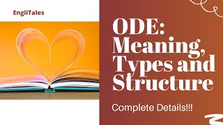 Odes Types of Ode and Structure of Ode  Ode  A Lyrical Form of Poetry  EngliTales [upl. by Genevra]