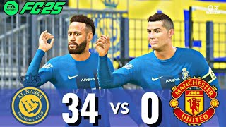 FC 25  MESSI RONALDO MBAPPE NEYMAR amp ALL STARS  AL NASSR 34  0 MANCHESTER UNITED fc25 [upl. by Kerri880]