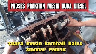 proses perakitan mesin Mitsubishi kuda diesel dari awal sampai mesin hidupbayuputramotor [upl. by Ammej990]