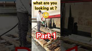 Changing the wooden boards of the slab stone cutting table  part1 Amazingindustry1 iran [upl. by Zsamot]