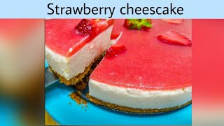 strawberry cheesecake recipeno bake strawberry cheesecake [upl. by Thaine621]