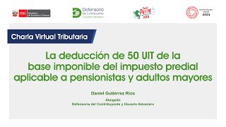 Charla Virtual quotBeneficio predial para pensionistas y adultos mayoresquot Parte II [upl. by Hashim]