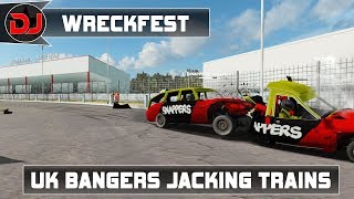 Wreckfest  Banger Racing Crashing Cars And Jacking Trainswith the lads [upl. by Uaerraj]