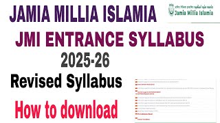 How to download jamia new Entrance test syllabus 202526 how to crack jamia entrance exam 202526 [upl. by Lubbi689]