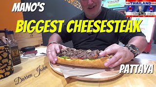 Size Matters at Manos  This Cheesesteak is OFF THE CHARTS [upl. by Marashio]