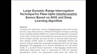 Large Dynamic Range Interrogation Technique for Fiber Optic Interferometric Sensor Based on AWG and [upl. by Aitnis]