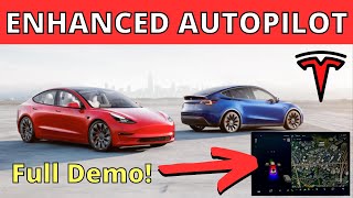 Tesla Enhanced Autopilot  Is The Upgrade Worth The Cost FULL DEMO [upl. by Airreis60]