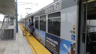 LA Metro Rail 1989 Nippon Sharyo P865 Expo Line at ExpoLa Brea Station Downtown LA [upl. by Intosh]