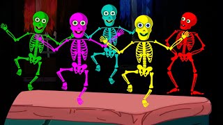 Skeleton Family Dancing on Halloween Night  Scary Kids Songs  HooplaKidz [upl. by Ettevi]