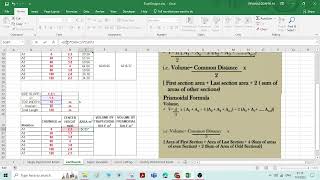 Earthwork Calculation by trapezoidal and Prismoidal Rule using Excel sheet [upl. by Adianes987]