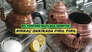 Bakır Çaydanlık Nasıl Temizlenir Bakır Çaydanlık Parlatma [upl. by Suirred]