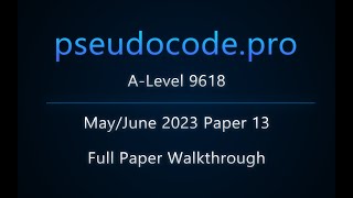 Past Paper MayJune 2023 Paper 13 ALevel 9618 [upl. by Leahicm969]