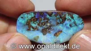 Boulderopal Boulder Opal Opal mit Bohrung 003299 b [upl. by Reiniar839]